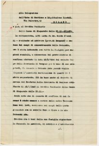 Domanda per la restituzione dei beni, 1945, Archivio Storico Intesa Sanpaolo, Patrimonio Cariplo, Credito Fondiario, Fondo EGELI, b. 120 fasc. 2